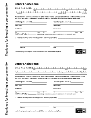 Donor Choice Form