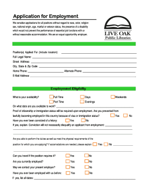 Employment Application Form