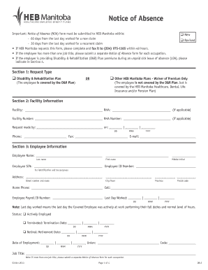Notice of Absence Form