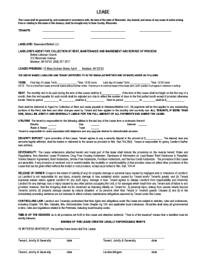 Wisconsin Residential Lease Agreement