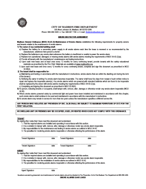 Madison Smoke Detector Agreement