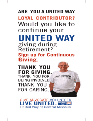 United Way Continuous Giving Form