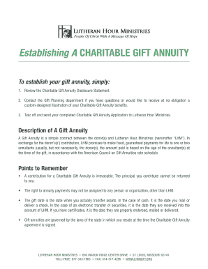 Charitable Gift Annuity Application