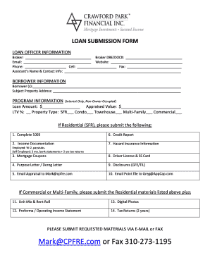 Loan Submission Form