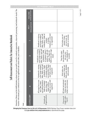 Self-Assessment and Rubric for Interactive Notebook