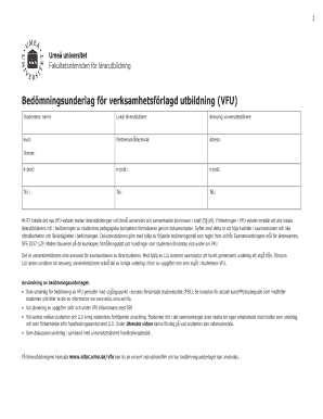 Swedish Teacher Education Assessment Form