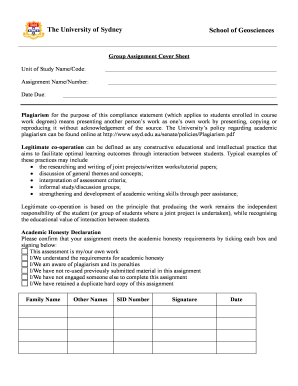 Group Assignment Cover Sheet