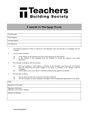 Consent to Mortgage Form