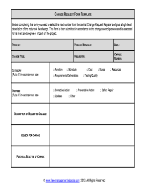Change Request Form Template