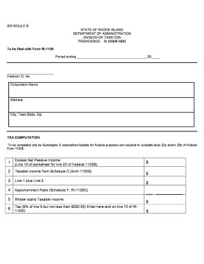 Rhode Island S Corporation Tax Form
