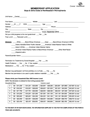 Central MEMBERSHIP APPLICATION Boys amp Girls Clubs of - bgcnepa