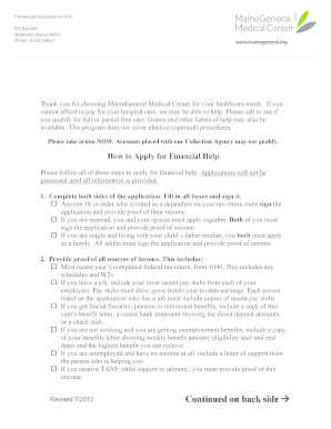 MaineGeneral Medical Center Free Care Application