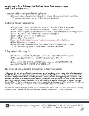 Rental Application Form