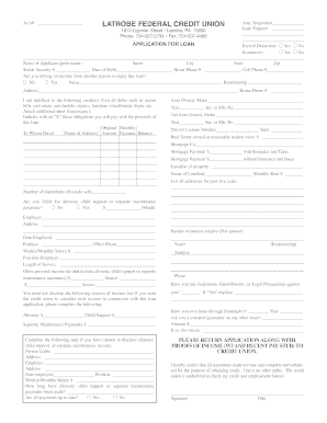 Latrobe Federal Credit Union Loan Application