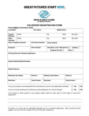 Volunteer Registration Form