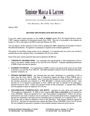 IRS Form 1099 Information Return Filing