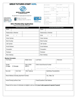 Boys & Girls Clubs of Martin County Membership Application