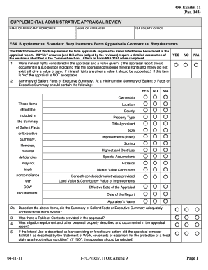 FSA Supplemental Farm Appraisal Review Form