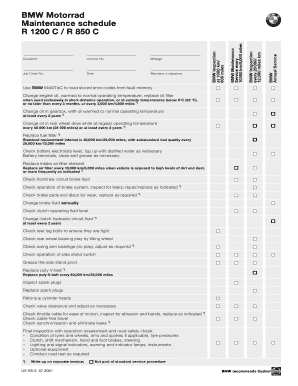 BMW Motorrad Maintenance Schedule
