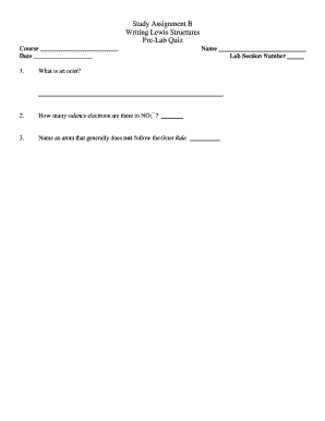 Pre-Lab Quiz on Lewis Structures