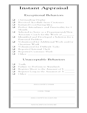 Employee Performance Appraisal Form