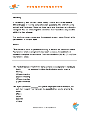 Reading Comprehension Test