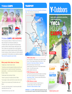 Y-Outdoors Camps Registration Form