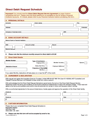 Direct Debit Request Form