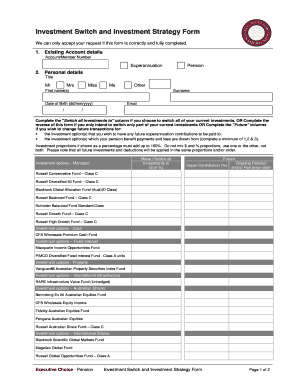 Investment Switch and Strategy Form