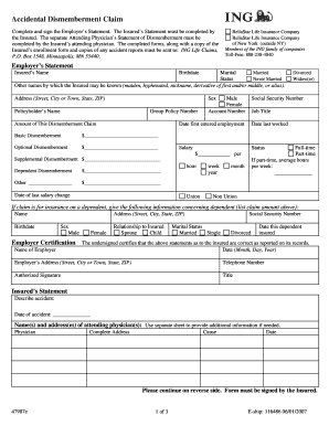 Accidental Dismemberment Claim Form