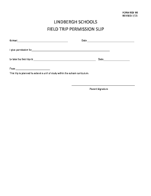 LINDBERGH SCHOOLS FIELD TRIP PERMISSION SLIP - go lindberghschools