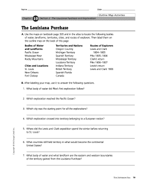 Louisiana Purchase and Exploration Outline Map