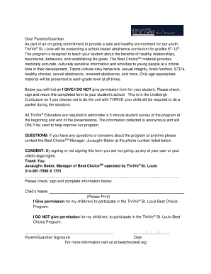 ThriVe St. Louis Best Choice Program Consent Form
