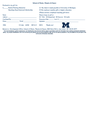University of Michigan Donation Form