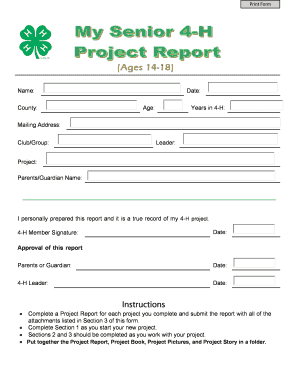 4-H Senior Project Report