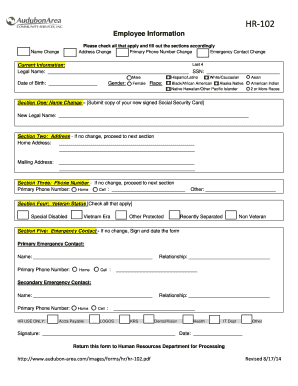 HR-102 Employee Information Form
