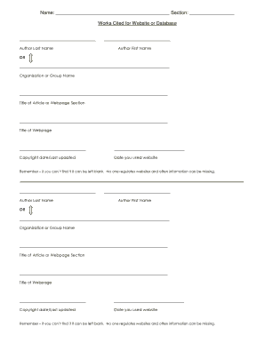Website Citation Form