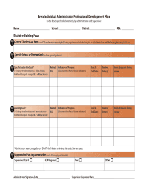 Iowa Individual Administrator Professional Development Plan