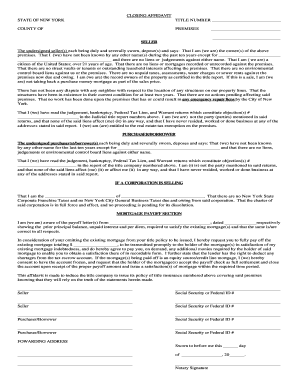 Closing Affidavit