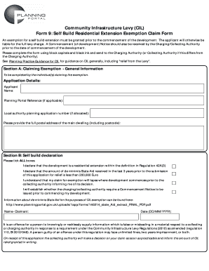 Community Infrastructure Levy Self Build Exemption Claim Form