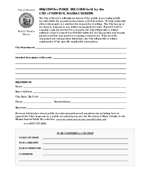 Massachusetts Public Records Request Form