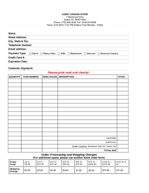 Order Form Template