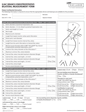 Iliac Branch Endoprosthesis Measurement Form