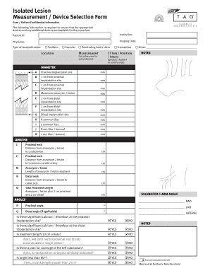Isolated Lesion Measurement Device Selection Form