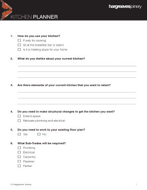 Kitchen Planner Form