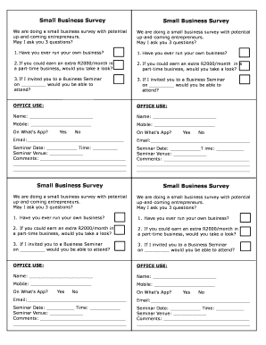 Small Business Survey Form