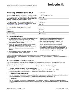 Meldung unbezahlter Urlaub