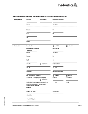UVG-Schadenmeldung: Nichtberufsunfall mit Arbeitsunfähigkeit