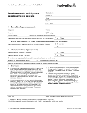 Contratto nº: pensionamento anticipato e pensionamento parziale