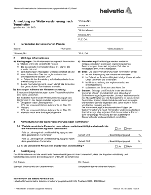 Anmeldung zur Weiterversicherung